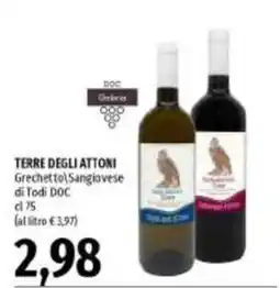 Emi Supermercati TERRE DEGLI ATTONI Grechetto\Sangiovese di Todi DOC offerta