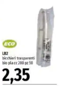 Emi Supermercati LB2 bicchieri trasparenti bio pla cc offerta