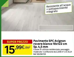 Leroy Merlin Pavimento SPC Avignon rovere bianco offerta