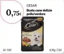 Re Mercato Lucrezia CESAR Busta cane delizie pollo/verdure offerta