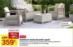 Leroy Merlin Salotto in resina Scandi 4 posti KETER offerta