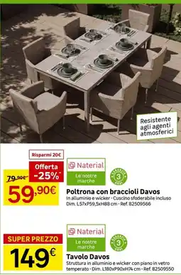 Leroy Merlin Poltrona con braccioli Davos offerta