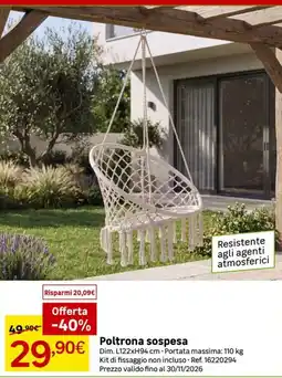 Leroy Merlin Poltrona sospesa offerta