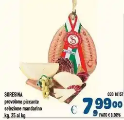 Del Prete Distribuzioni SORESINA provolone piccante selezione mandarino offerta