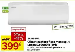 Leroy Merlin SAMSUNG Climatizzatore fisso monosplit Luzon S2 9000 BTU/h offerta