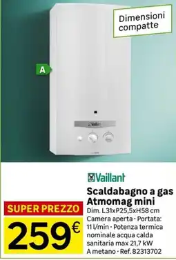 Leroy Merlin Vaillant Scaldabagno a gas Atmomag mini offerta