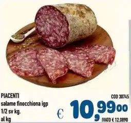 Del Prete Distribuzioni PIACENTI salame finocchiona igp offerta