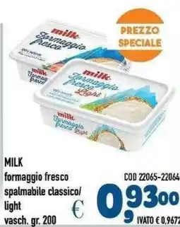 Del Prete Distribuzioni Milk formaggio fresco offerta