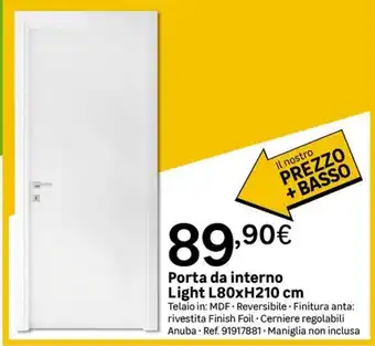 Leroy Merlin Porta da interno Light offerta