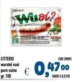 Del Prete Distribuzioni Wuoi? wurstel vuoi puro suino offerta