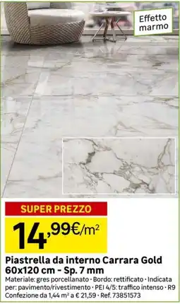 Leroy Merlin Piastrella da interno Carrara Gold offerta