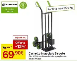 Leroy Merlin Carrello in acciaio 3 ruote offerta
