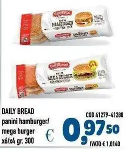 Del Prete Distribuzioni Daily Bread panini hamburger/ mega burger offerta