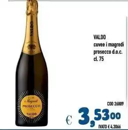 Del Prete Distribuzioni VALDO cuvee i magredi prosecco d.o.c. offerta