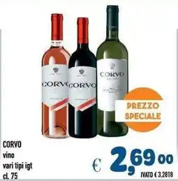 Del Prete Distribuzioni CORVO vino vari tipi igt offerta