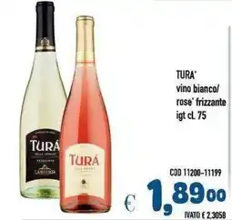 Del Prete Distribuzioni TURÁ vino bianco/rose' frizzante offerta
