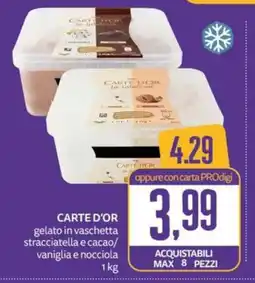 PRO7 Supermercati CARTE D'OR gelato in vaschetta offerta