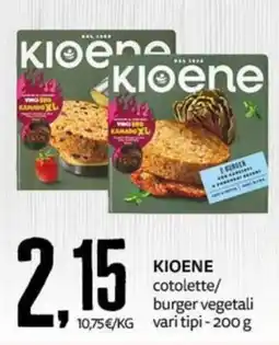 PRO7 Supermercati KIOENE cotolette/burger vegetali offerta