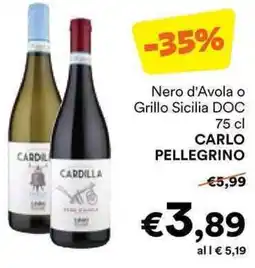 Unes Nero d'Avola o Grillo Sicilia DOC CARLO PELLEGRINO offerta