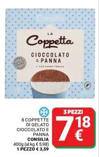 Supermercati Gulliver LA Coppetta CIOCCOLATO E Panna CONSILIA offerta