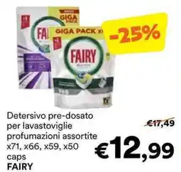 Unes Detersivo pre-dosato per lavastoviglie profumazioni assortite caps FAIRY offerta