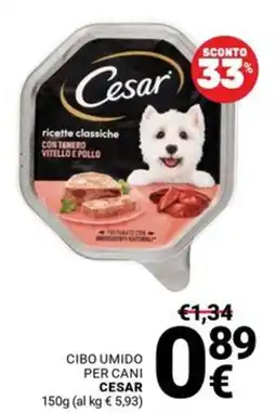 Supermercati Gulliver Cibo umido per cani Cesar offerta
