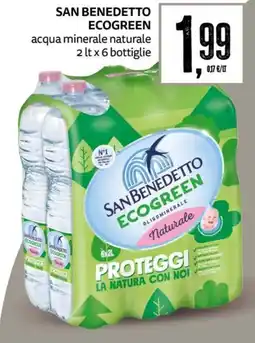 PRO7 Supermercati San Benedetto Ecogreen acqua minerale naturale offerta