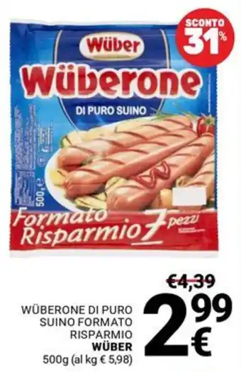 Supermercati Gulliver Wüberone di puro suino offerta