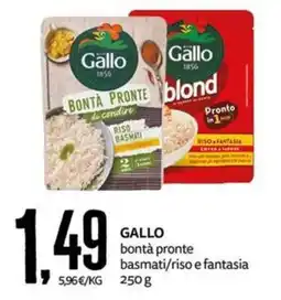 PRO7 Supermercati GALLO bontà pronte basmati/riso e fantasia offerta