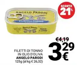 Supermercati Gulliver Filetti di tonno in olio d'oliva Angelo Parodi offerta