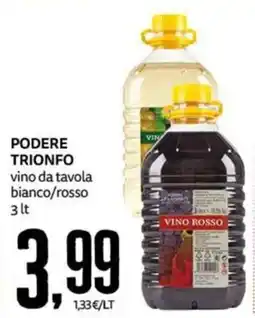 PRO7 Supermercati PODERE TRIONFO vino da tavola bianco/rosso offerta