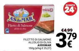 Supermercati Gulliver Filetto di Salmone all'olio di oliva ASDOMAR offerta