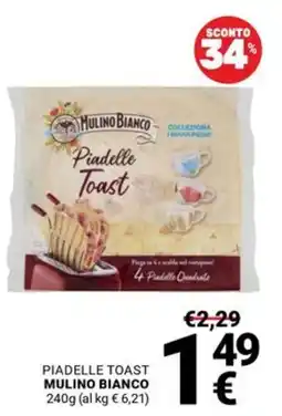 Supermercati Gulliver Piadelle Toast Mulino Bianco offerta