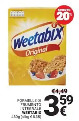 Supermercati Gulliver FORMELLE DI FRUMENTO INTEGRALE WEETABIX offerta