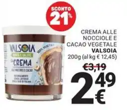 Supermercati Gulliver Crema alle nocciole e cacao vegetale Valsoia offerta