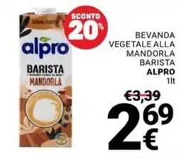 Supermercati Gulliver Beverage vegetale alla mandorla barista Alpro offerta