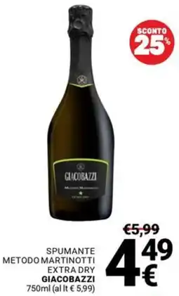 Supermercati Gulliver Spumante Metodo Martinotti Extra Dry Giacobazzi offerta
