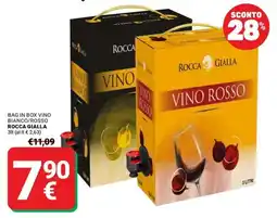 Supermercati Gulliver Bag in box vino bianco/rosso Rocca Gialla offerta