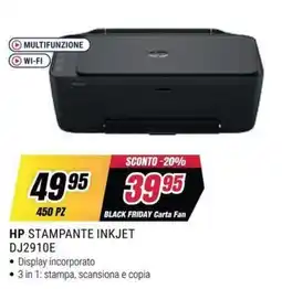 Trony HP STAMPANTE INKJET DJ2910E offerta