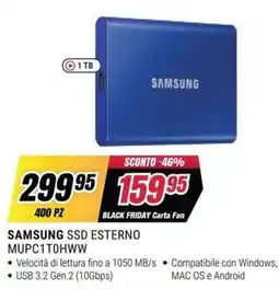 Trony SAMSUNG SSD ESTERNO MUPC1T0HWW offerta