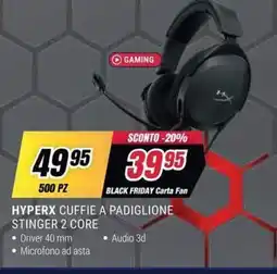 Trony HyperX Cuffie a Padiglione Stinger 2 Core offerta