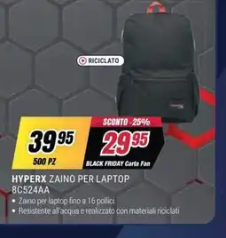 Trony HYPERX ZAINO PER LAPTOP offerta