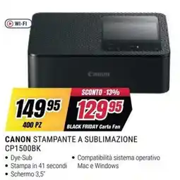 Trony CANON STAMPANTE A SUBLIMAZIONE CP1500BK offerta