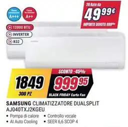 Trony SAMSUNG CLIMATIZZATORE DUALSPLIT AJ040TXJ2KGEU offerta