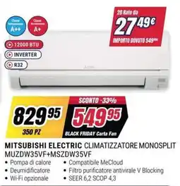Trony MITSUBISHI ELECTRIC CLIMATIZZATORE MONOSPLIT offerta