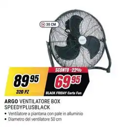 Trony ARGO VENTILATORE BOX SPEEDYPLUSBLACK offerta