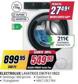 Trony ELECTROLUX LAVATRICE EW7F411BG3 offerta