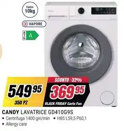 Trony CANDY LAVATRICE GD410G9S offerta
