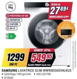 Trony SAMSUNG LAVATRICE SLIM offerta
