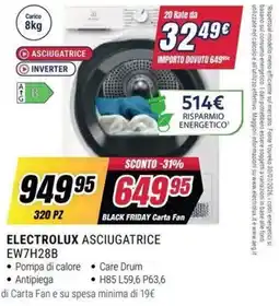 Trony ELECTROLUX ASCIUGATRICE EW7H28B offerta